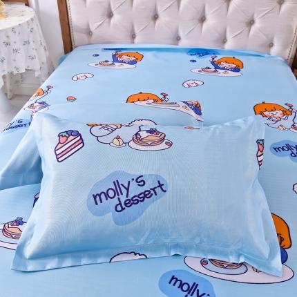 91家纺网 家纺一手货源 找家纺 甜之梦家纺 2025新款印花冰丝单品枕套 小明同学蓝