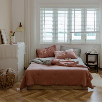 91家纺网 家纺一手货源 找家纺 （总）寐眠 2021新款纯色条纹针织棉夏被