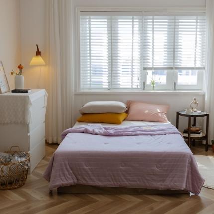 91家纺网 家纺一手货源 找家纺 （总）寐眠 2021新款纯色条纹针织棉夏被