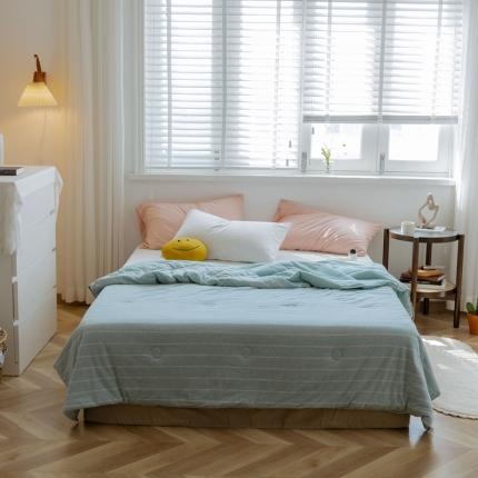 91家纺网 家纺一手货源 找家纺 （总）寐眠 2021新款纯色条纹针织棉夏被