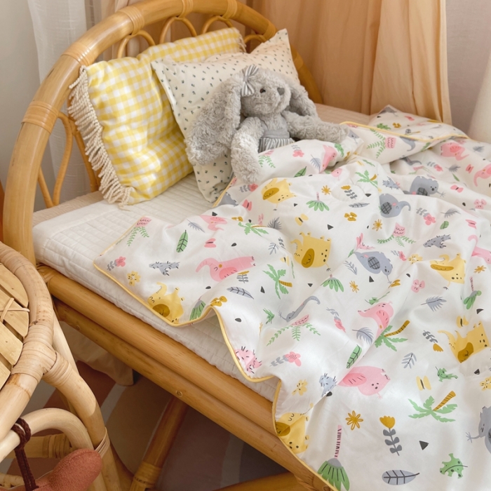 91家纺网 家纺一手货源 找家纺 星期八 2021新款全棉卡通儿童夏被 快乐小象