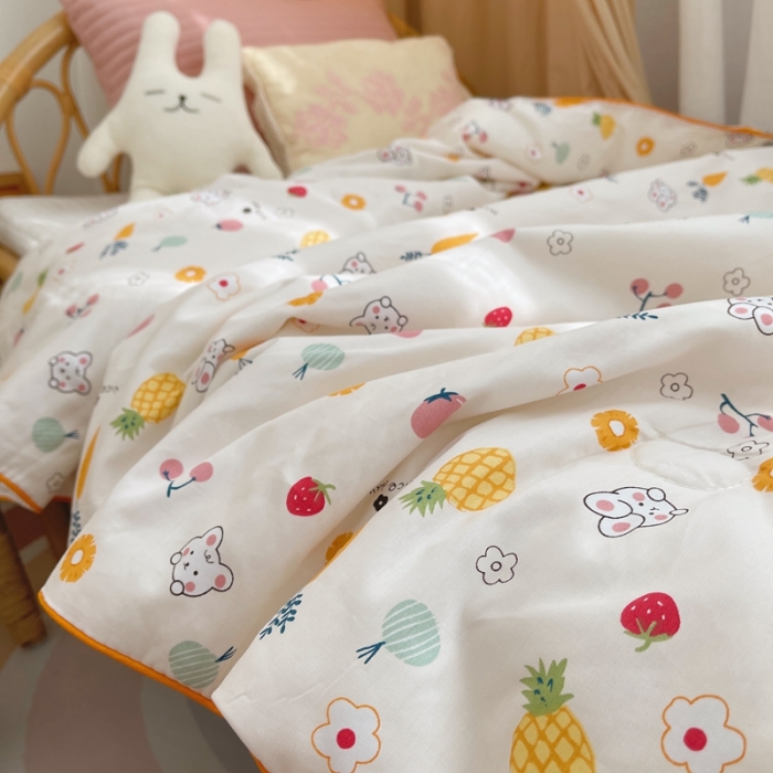 91家纺网 家纺一手货源 找家纺 星期八 2021新款全棉卡通儿童夏被 萝卜兔