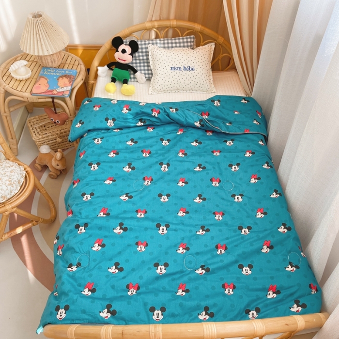91家纺网 家纺一手货源 找家纺 星期八 2021新款全棉卡通儿童夏被 米奇-蓝
