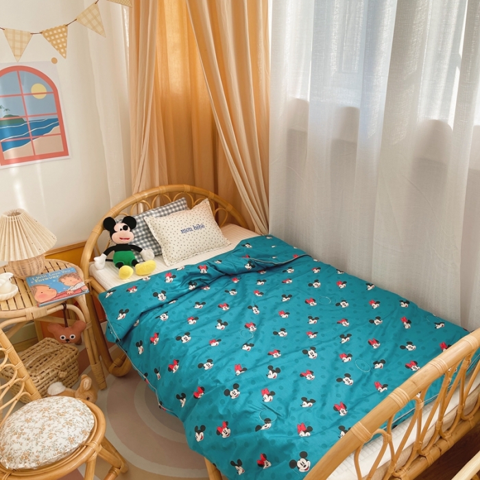 91家纺网 家纺一手货源 找家纺 星期八 2021新款全棉卡通儿童夏被 米奇-蓝