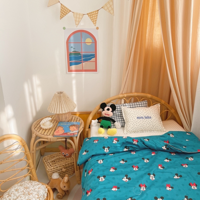 91家纺网 家纺一手货源 找家纺 星期八 2021新款全棉卡通儿童夏被 米奇-蓝