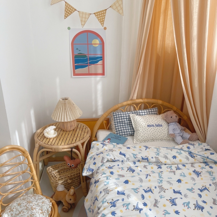 91家纺网 家纺一手货源 找家纺 星期八 2021新款全棉卡通儿童夏被 小恐龙