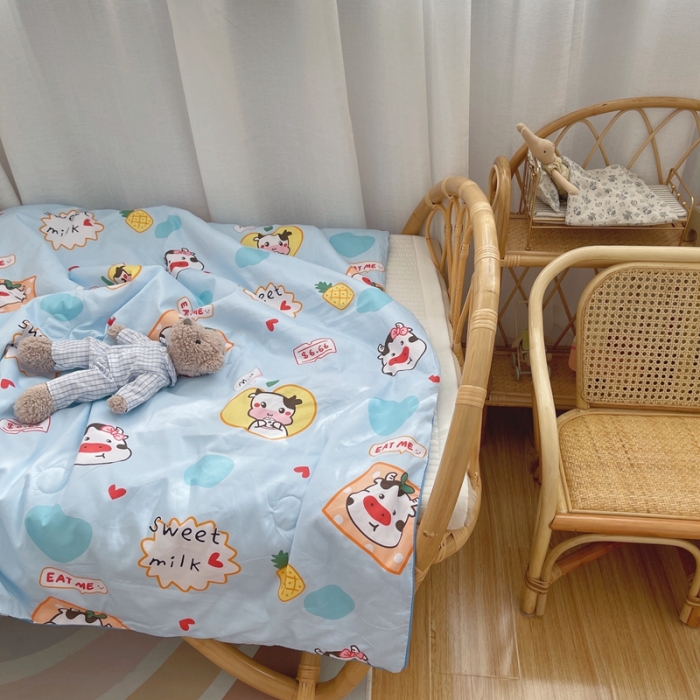 91家纺网 家纺一手货源 找家纺 星期八 2021新款全棉卡通儿童夏被 小奶牛