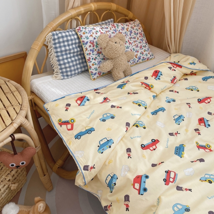 91家纺网 家纺一手货源 找家纺 星期八 2021新款全棉卡通儿童夏被 小汽车