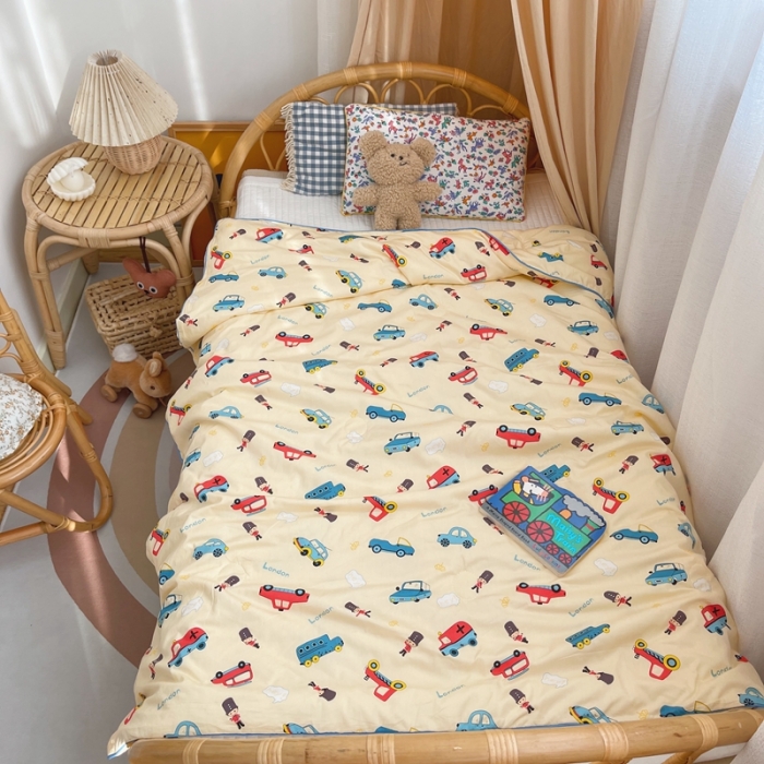 91家纺网 家纺一手货源 找家纺 星期八 2021新款全棉卡通儿童夏被 小汽车