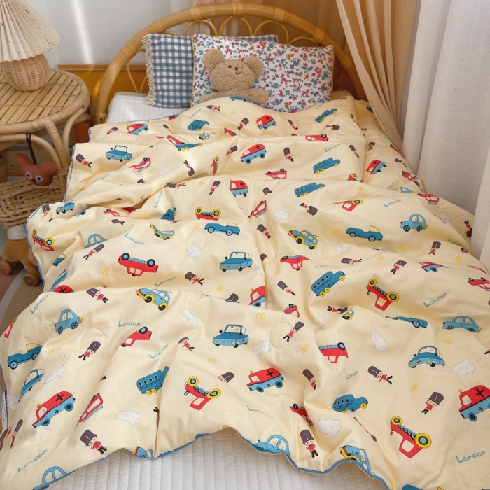 91家纺网 家纺一手货源 找家纺 星期八 2021新款全棉卡通儿童夏被 小汽车