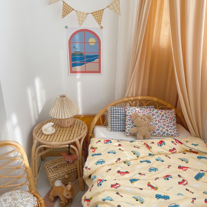 91家纺网 家纺一手货源 找家纺 星期八 2021新款全棉卡通儿童夏被 小汽车