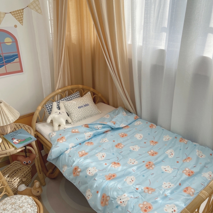 91家纺网 家纺一手货源 找家纺 星期八 2021新款全棉卡通儿童夏被 小兔子