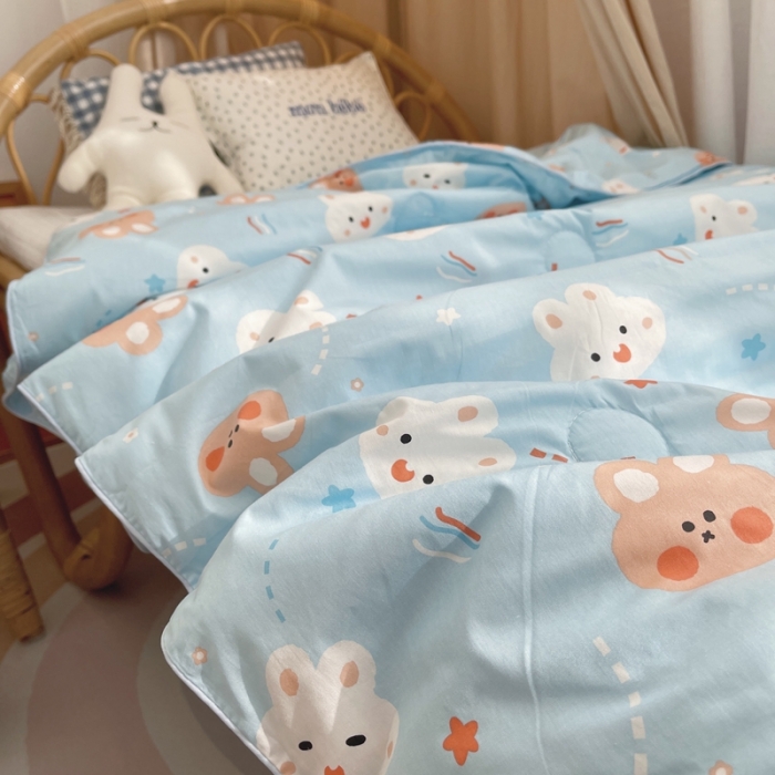91家纺网 家纺一手货源 找家纺 星期八 2021新款全棉卡通儿童夏被 小兔子