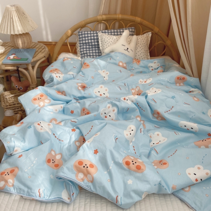 91家纺网 家纺一手货源 找家纺 星期八 2021新款全棉卡通儿童夏被 小兔子