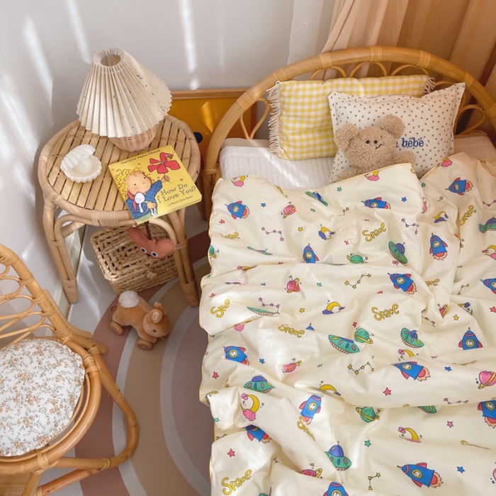 91家纺网 家纺一手货源 找家纺 星期八 2021新款全棉卡通儿童夏被 星球