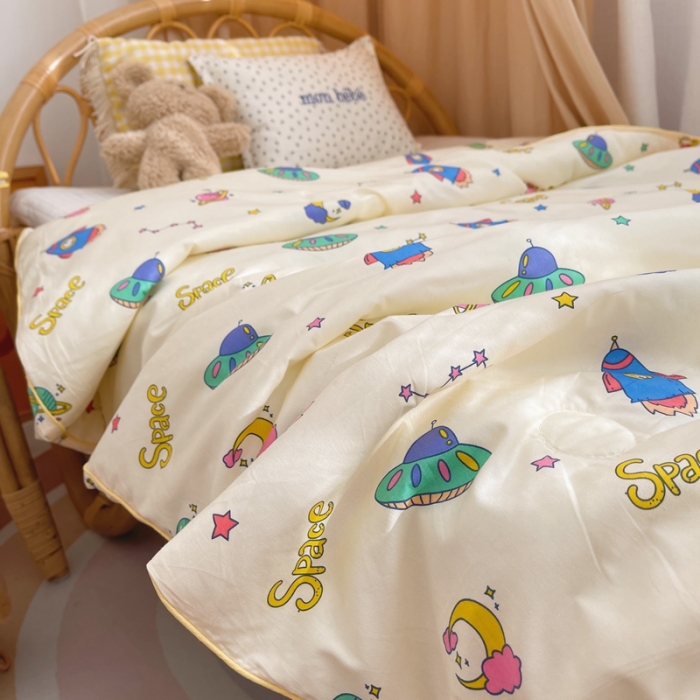 91家纺网 家纺一手货源 找家纺 星期八 2021新款全棉卡通儿童夏被 星球