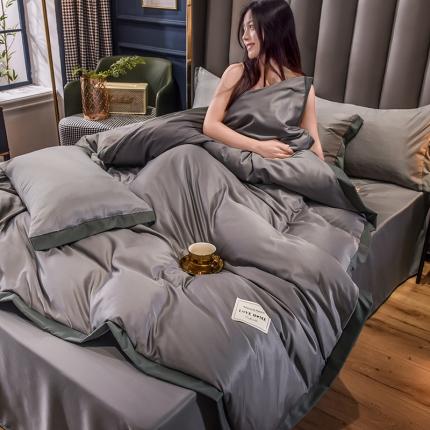 91家纺网 家纺一手货源 找家纺 总-金牛座2025魅惑系列宽边水洗真丝四件套冰丝四件套天丝四件套