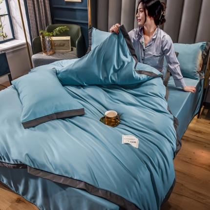 91家纺网 家纺一手货源 找家纺 总-金牛座2025魅惑系列宽边水洗真丝四件套冰丝四件套天丝四件套