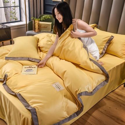 91家纺网 家纺一手货源 找家纺 总-金牛座2025魅惑系列宽边水洗真丝四件套冰丝四件套天丝四件套