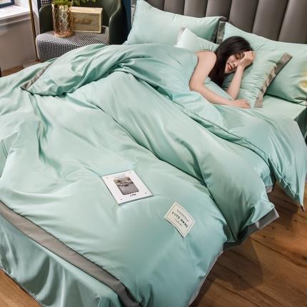 91家纺网 家纺一手货源 找家纺 总-金牛座2025魅惑系列宽边水洗真丝四件套冰丝四件套天丝四件套