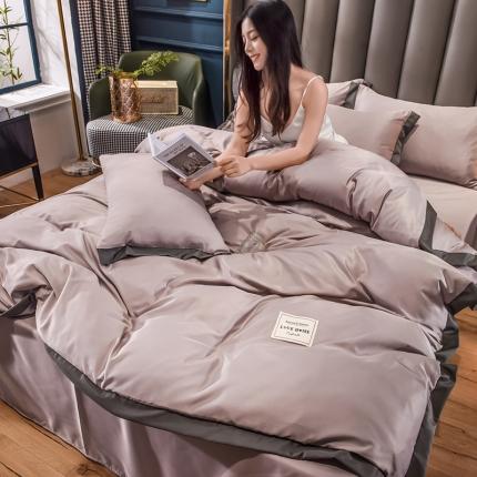 91家纺网 家纺一手货源 找家纺 总-金牛座2025魅惑系列宽边水洗真丝四件套冰丝四件套天丝四件套