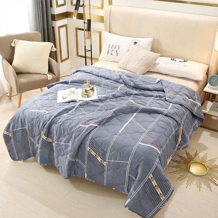 91家纺网 家纺一手货源 找家纺 畅销被业2021新款芦荟棉夏被夏凉被 华尔兹-灰