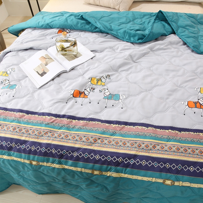 91家纺网 家纺一手货源 找家纺 畅销被业2021新款芦荟棉夏被夏凉被 罗马情韵