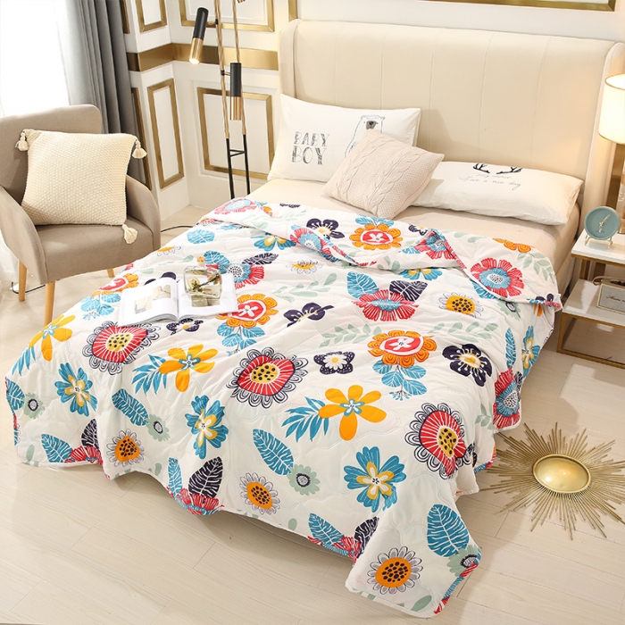 91家纺网 家纺一手货源 找家纺 畅销被业2021新款芦荟棉夏被夏凉被 溢彩时光