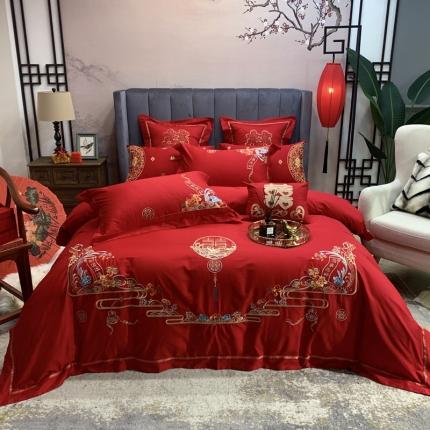 91家纺网 家纺一手货源 找家纺 橘滋家纺 2021新款春夏全棉婚庆系列 好运连连