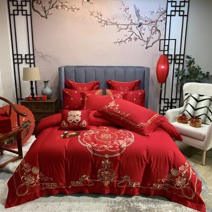 91家纺网 家纺一手货源 找家纺 橘滋家纺 2021新款春夏全棉婚庆系列 花田喜事