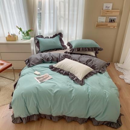 91家纺网 家纺一手货源 找家纺 （总）时年家纺 2021新款水洗棉花边款四件套