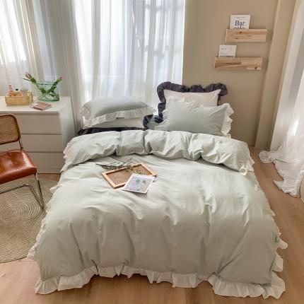 91家纺网 家纺一手货源 找家纺 （总）时年家纺 2021新款水洗棉花边款四件套