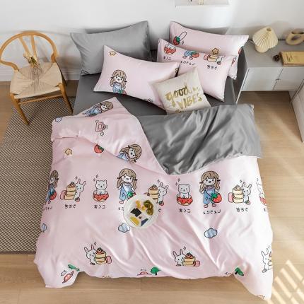 91家纺网 家纺一手货源 找家纺 （总）琪格格纺织 2022新款水洗真丝印花四件套