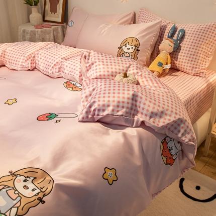 91家纺网 家纺一手货源 找家纺 （总）琪格格纺织 2022新款水洗真丝印花四件套