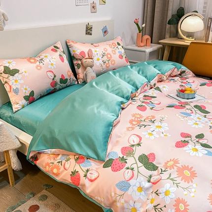 91家纺网 家纺一手货源 找家纺 （总）琪格格纺织 2022新款水洗真丝印花四件套