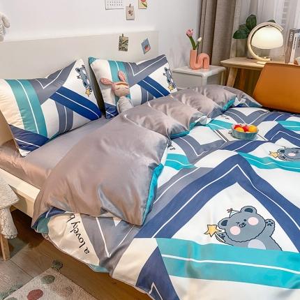 91家纺网 家纺一手货源 找家纺 （总）琪格格纺织 2022新款水洗真丝印花四件套