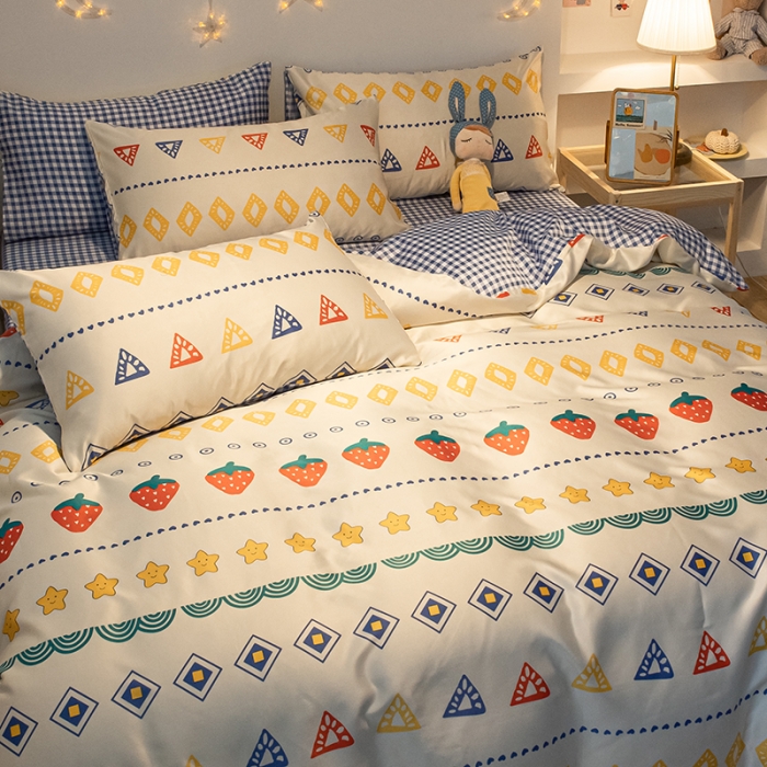 91家纺网 家纺一手货源 找家纺 琪格格纺织 2022新款水洗真丝印花四件套 波西时光