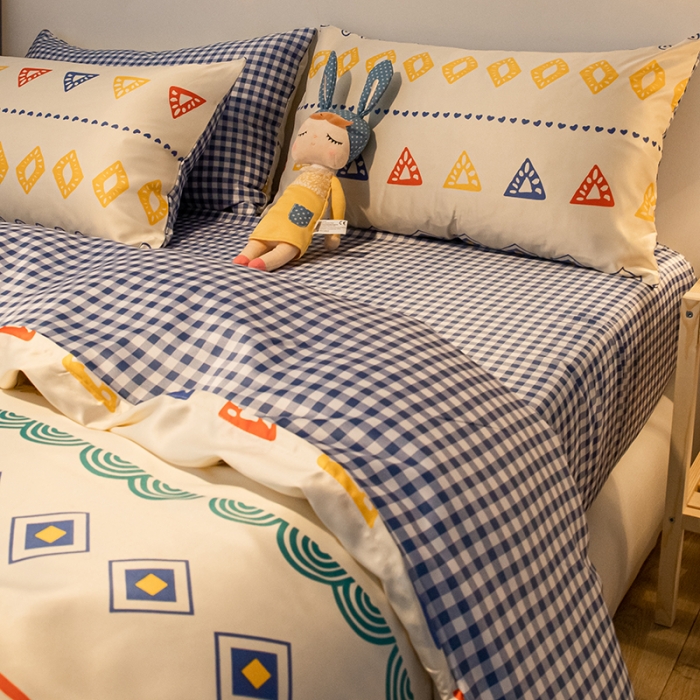 91家纺网 家纺一手货源 找家纺 琪格格纺织 2022新款水洗真丝印花四件套 波西时光