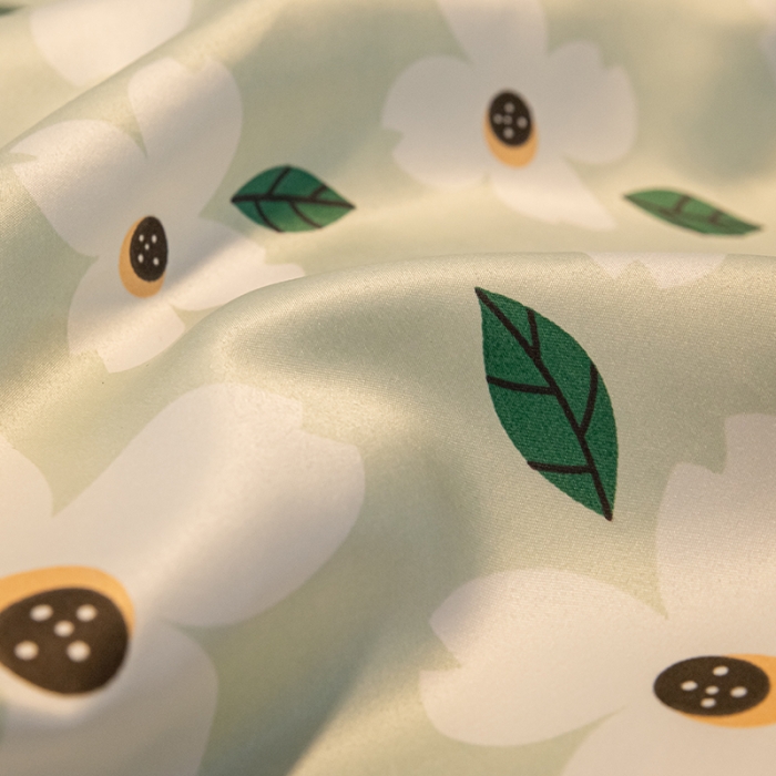 91家纺网 家纺一手货源 找家纺 琪格格纺织 2022新款水洗真丝印花四件套 春风夏意