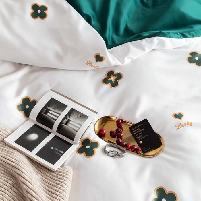 91家纺网 家纺一手货源 找家纺 琪格格纺织 2022新款水洗真丝印花四件套 雅香白