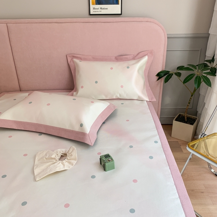 91家纺网 家纺一手货源 找家纺 时年家纺 2021新款卡通水洗冰露丝养生凉席 彩虹点点