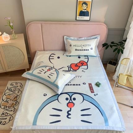 时年家纺 2021新款卡通水洗冰露丝养生凉席 快乐伙伴