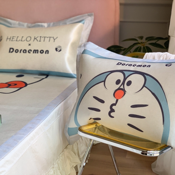 91家纺网 家纺一手货源 找家纺 时年家纺 2021新款卡通水洗冰露丝养生凉席 快乐伙伴