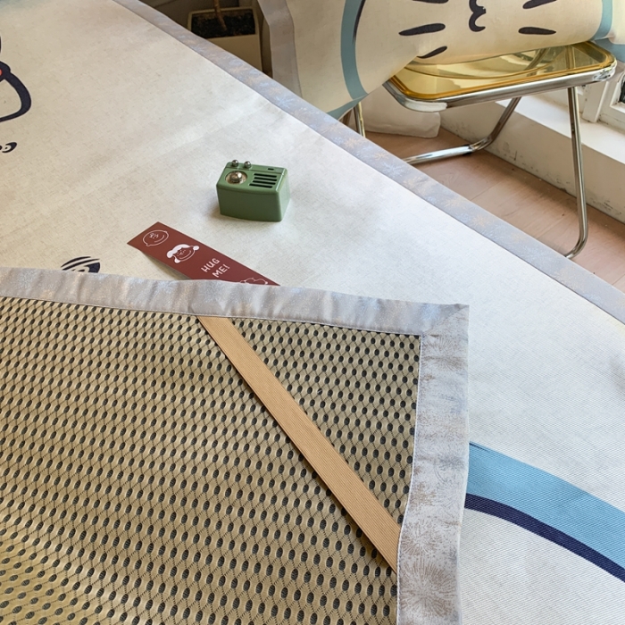 91家纺网 家纺一手货源 找家纺 时年家纺 2021新款卡通水洗冰露丝养生凉席 快乐伙伴