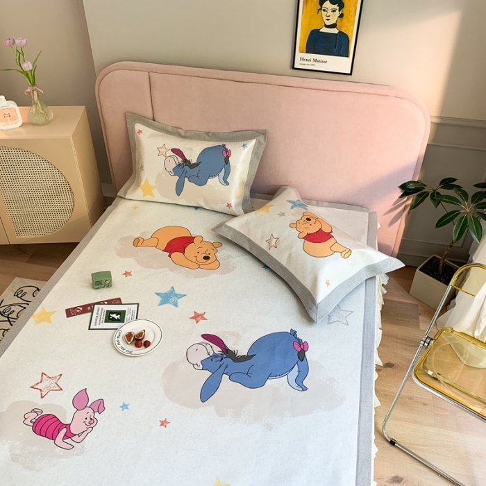 91家纺网 家纺一手货源 找家纺 时年家纺 2021新款卡通水洗冰露丝养生凉席 梦想