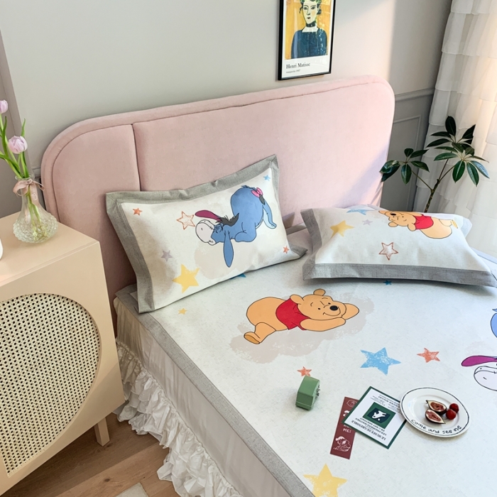 91家纺网 家纺一手货源 找家纺 时年家纺 2021新款卡通水洗冰露丝养生凉席 梦想