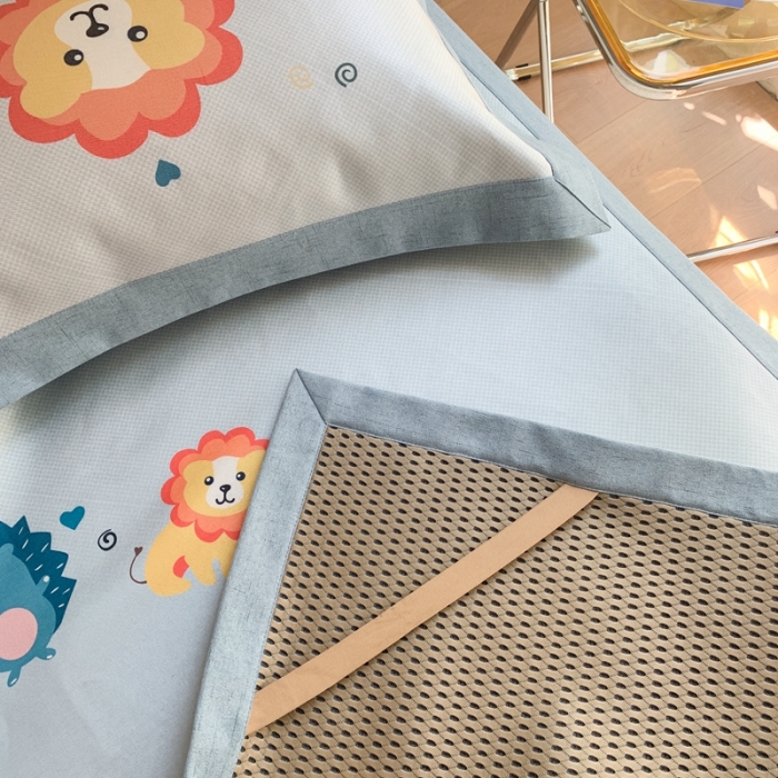 91家纺网 家纺一手货源 找家纺 时年家纺 2021新款卡通水洗冰露丝养生凉席 游嬉园