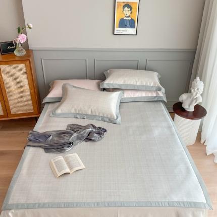 91家纺网 家纺一手货源 找家纺 （总）时年家纺 2021新款千鸟格和肌理纹水洗冰露丝养生凉席