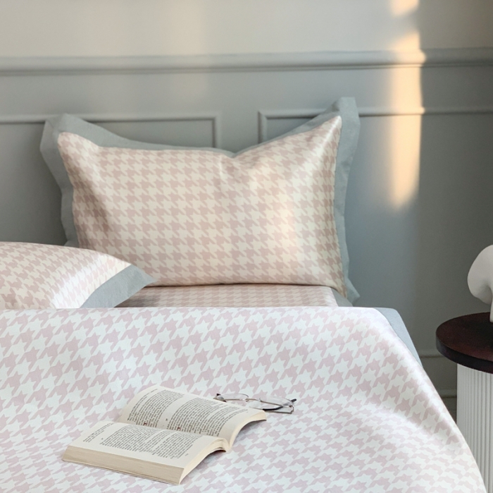 91家纺网 家纺一手货源 找家纺 （总）时年家纺 2021新款千鸟格和肌理纹水洗冰露丝养生凉席