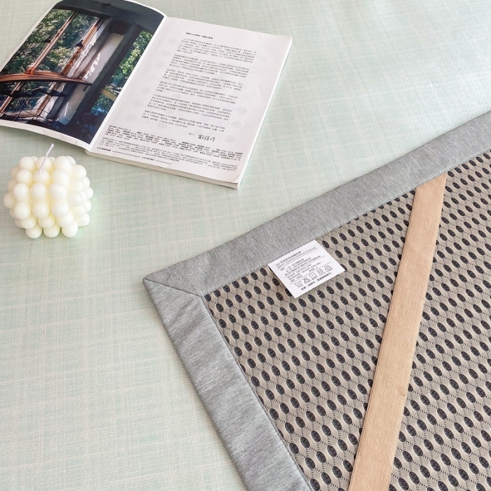 91家纺网 家纺一手货源 找家纺 时年家纺 2021新款千鸟格和肌理纹水洗冰露丝养生凉席 肌理纹-抹茶